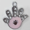 CCB plastic Pendant with enamel, Hand 37x34mm Hole:3mm, Sold by Bag