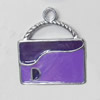 CCB plastic Pendant with enamel, Bag 30x26mm Hole:2mm, Sold by Bag