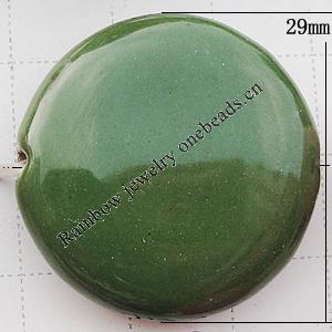 Ceramics Jewelry Beads, Flat Round 29mm Hole:2mm, Sold by Group