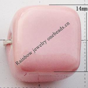 Ceramics Jewelry Beads, Cube 14mm Hole:1mm, Sold by Group