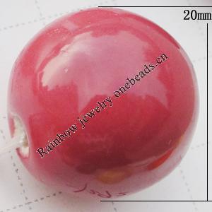 Ceramics Jewelry Beads, Round 20mm Hole:2mm, Sold by Group