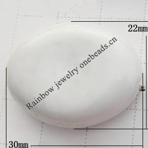 Ceramics Jewelry Beads, Flat Oval 30x22mm Hole:2mm, Sold by Group