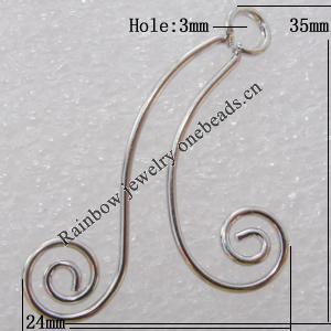 Iron Thread Component Handmade Lead-free, 35x24mm Hole:3mm Sold by Bag