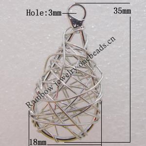 Iron Thread Component Handmade Lead-free, 35x18mm Hole:3mm Sold by Bag