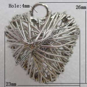 Iron Thread Component Handmade Lead-free, 26x23mm Hole:4mm Sold by Bag
