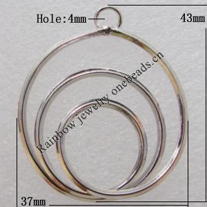 Iron Thread Component Handmade Lead-free, 43x37mm Hole:4mm Sold by Bag