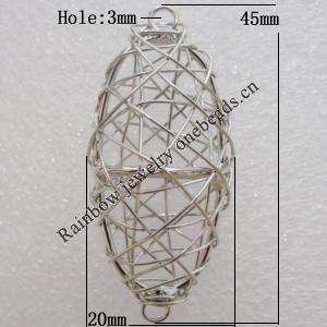 Iron Thread Component Handmade Lead-free, 45x20mm Hole:3mm Sold by Bag