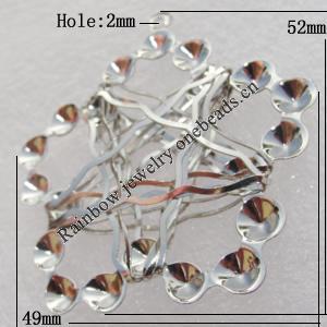 Iron Thread Component Handmade Lead-free, 52x49mm Hole:2mm Sold by Bag
