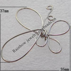 Iron Thread Component Handmade Lead-free, 35x37mm Sold by Bag