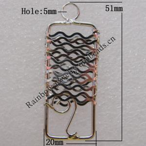 Iron Thread Component Handmade Lead-free, 51x20mm Hole:5mm Sold by Bag