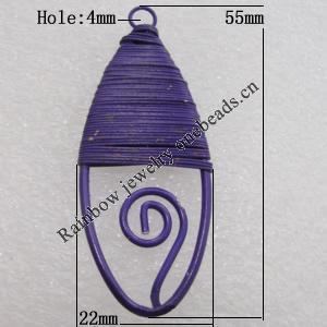 Iron Thread Component Handmade Lead-free, 55x22mm Hole:4mm Sold by Bag