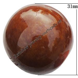 Ceramics Jewelry Beads, Round 31mm Hole:4mm, Sold by Group