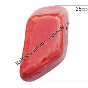 Ceramics Jewelry Beads, Nugget 25x12mm Hole:1mm, Sold by Group