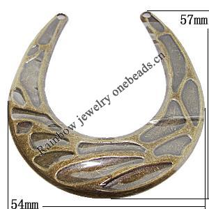 Iron Jewelry finding Connectors/links Pb-free, 57x54mm Hole:2mm, Sold by Bag