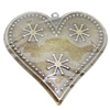 Iron Jewelry finding Pendant Lead-free, Heart 60x61mm Hole:2mm, Sold by Bag