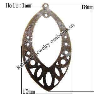 Iron Jewelry finding Connectors/links Pb-free, Hollow Horse Eye 18x10mm Hole:1mm, Sold by Bag