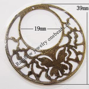 Iron Jewelry finding Connectors/links Pb-free, O:39mm I:19mm Hole:0.2mm, Sold by Bag