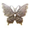 Iron Jewelry finding Pendant Lead-free, Butterfly 41x48mm Hole:3mm, Sold by Bag