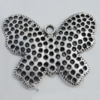 Pendant Zinc Alloy Jewelry Findings Lead-free, Butterfly 40x30mm Hole:3mm Sold by Bag