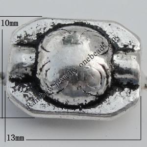 Bead Zinc Alloy Jewelry Findings Lead-free, 13x10mm, Hole:2mm Sold by Bag