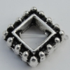 Spacer Zinc Alloy Jewelry Findings Lead-free, Hollow Diamond 10x10mm, Hole:1mm Sold by Bag