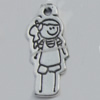 Pendant Zinc Alloy Jewelry Findings Lead-free, 31x12mm Hole:2mm Sold by Bag