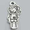 Pendant Zinc Alloy Jewelry Findings Lead-free, 27x12mm Hole:2mm Sold by Bag