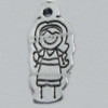 Pendant Zinc Alloy Jewelry Findings Lead-free, 27x12mm Hole:2mm Sold by Bag