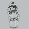 Pendant Zinc Alloy Jewelry Findings Lead-free, 27x12mm Hole:2mm Sold by Bag