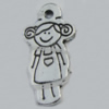 Pendant Zinc Alloy Jewelry Findings Lead-free, 27x12mm Hole:2mm Sold by Bag