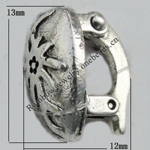 Zinc Alloy Clasp Lead-free, 13x12mm Hole:6mm Sold by Bag