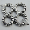 Connector Bead Zinc Alloy Jewelry Findings Lead-free, 8x8mm, Hole:2mm Sold by Bag