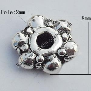 Spacer Zinc Alloy Jewelry Findings Lead-free, 8mm Hole:2mm, Sold by Bag