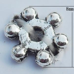 Spacer Zinc Alloy Jewelry Findings Lead-free, 8mm Hole:1mm, Sold by Bag