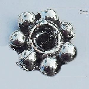 Spacer Zinc Alloy Jewelry Findings Lead-free, 5mm Hole:1mm, Sold by Bag