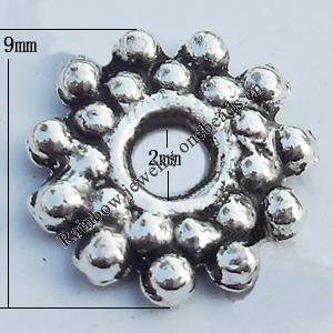Spacer Zinc Alloy Jewelry Findings Lead-free, 9mm Hole:2mm, Sold by Bag