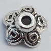 Bead Caps Zinc Alloy Jewelry Findings Lead-free, 10x4mm, Hole:2mm, Sold by Bag