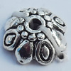 Bead Caps Zinc Alloy Jewelry Findings Lead-free, 10x4mm, Hole:1mm, Sold by Bag