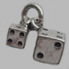 Copper Pendant Jewelry Findings Lead-free, Cube 5.5mm,4mm Hole:3mm Sold by Bag