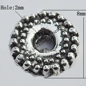 Spacer Zinc Alloy Jewelry Findings Lead-free, 8mm Hole:2mm, Sold by Bag