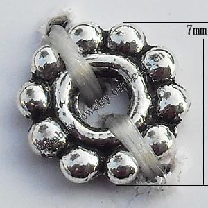 Spacer Zinc Alloy Jewelry Findings Lead-free, 7mm Hole:2mm, Sold by Bag