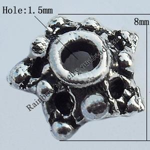 Spacer Zinc Alloy Jewelry Findings Lead-free, 8x3mm, Hole:1.5mm Sold by Bag