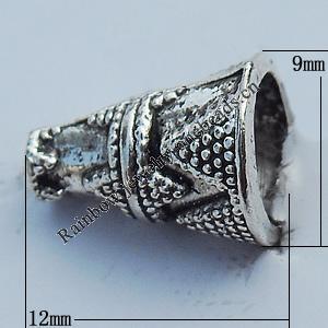 Spacer Zinc Alloy Jewelry Findings Lead-free, 9x12mm, Hole:2mm Sold by Bag