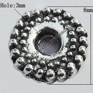 Spacer Zinc Alloy Jewelry Findings Lead-free, 8mm, Hole:3mm Sold by Bag