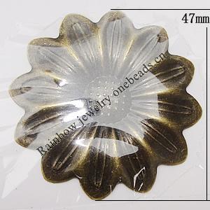 Iron Jewelry finding Pendant Lead-free, Flower 47mm, Sold by Bag