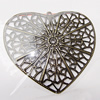 Iron Jewelry finding Pendant Lead-free, Heart 47x51mm Hole:1mm, Sold by Bag