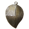 Iron Jewelry finding Pendant Lead-free, Leaf 22x15mm Hole:1.5mm, Sold by Bag