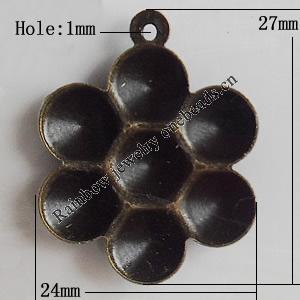 Iron Jewelry finding Pendant Lead-free, Flower 27x24mm Hole:1mm, Sold by Bag