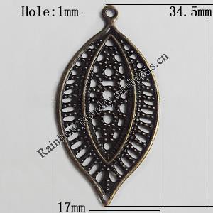 Iron Jewelry finding Connectors/links Pb-free, 34.5x17mm Hole:1mm, Sold by Bag