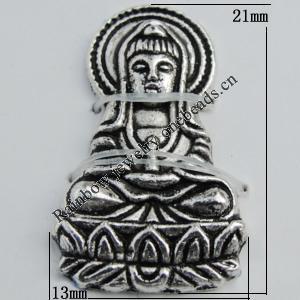 Bead Zinc Alloy Jewelry Findings Lead-free, 21x13mm, Sold by Bag